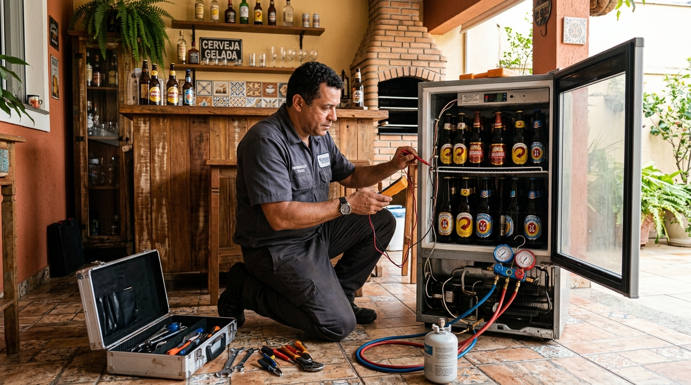 Aplicação de gás refrigerante em cervejeira atendida em Vitória‑ES
